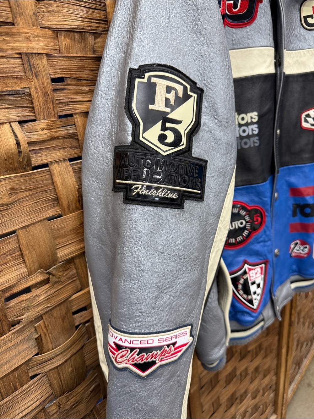 RARE VTG Fubu Leather Racing Jacket Mens XL Y2K 90s Streetwear - Picture 2 of 16